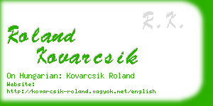 roland kovarcsik business card